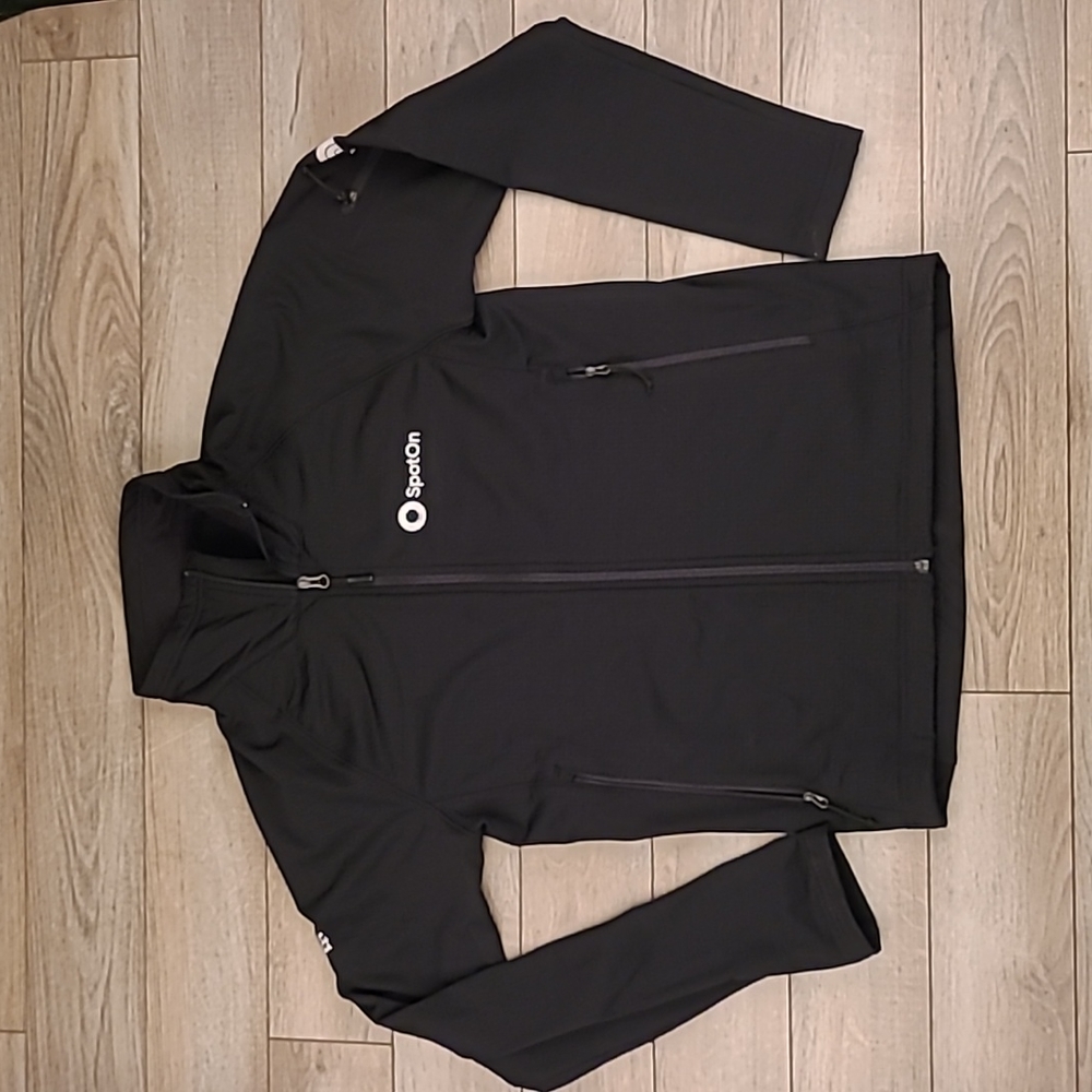 THE NORTH FACE Black Polyester Blend Embroidered Mens Sz Medium Full Zip‎ Jacket